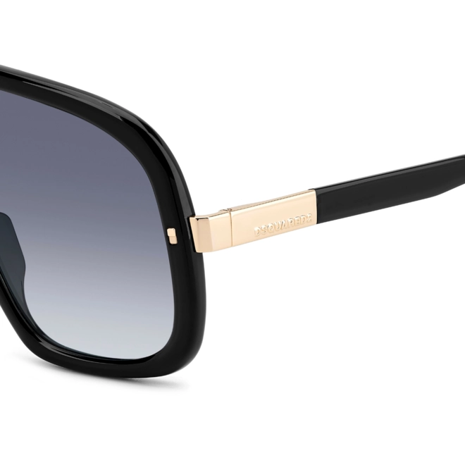 Óculos de Sol Dsquared2 D2 0119/S 807 9908 Acetato Preto com lentes na cor Azul Degradê 4