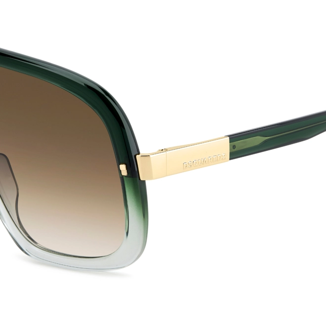 Óculos de Sol Dsquared2 D2 0119/S 1ED 99HA Acetato Verde com lentes na cor Marrom Degradê 4