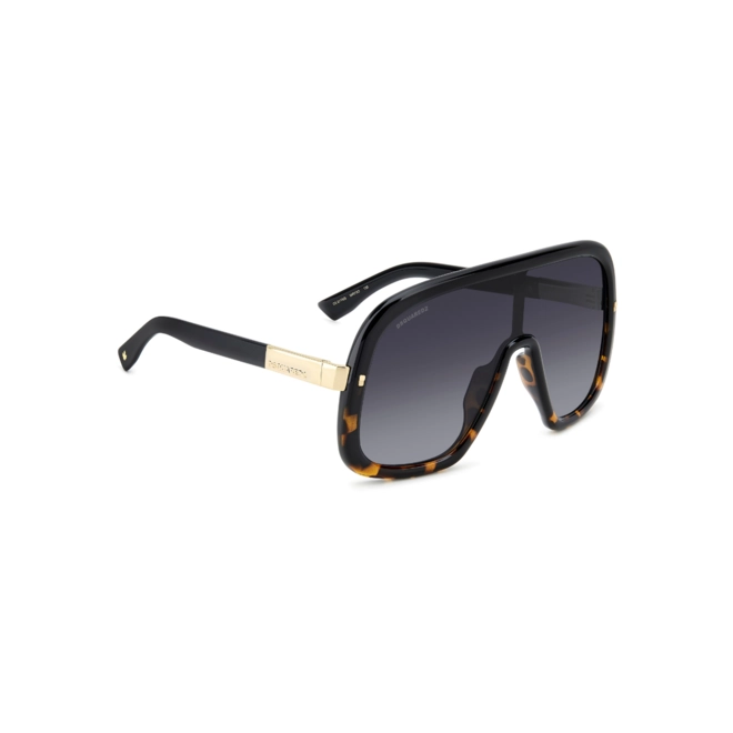 Óculos de Sol Dsquared2 D2 0119/S WR7 999O Acetato Preto Mesclado com lentes na cor Cinza Degradê 3