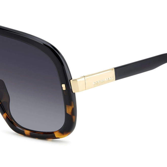 Óculos de Sol Dsquared2 D2 0119/S WR7 999O Acetato Preto Mesclado com lentes na cor Cinza Degradê 4