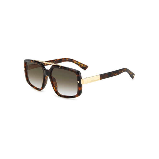 Óculos de Sol Dsquared2 D2 0120/S 086 579K Acetato Marrom Mesclado com lentes na cor Verde Degradê 1