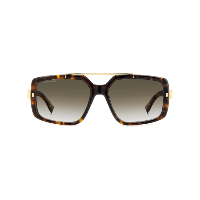 Óculos de Sol Dsquared2 D2 0120/S 086 579K Acetato Marrom Mesclado com lentes na cor Verde Degradê 2