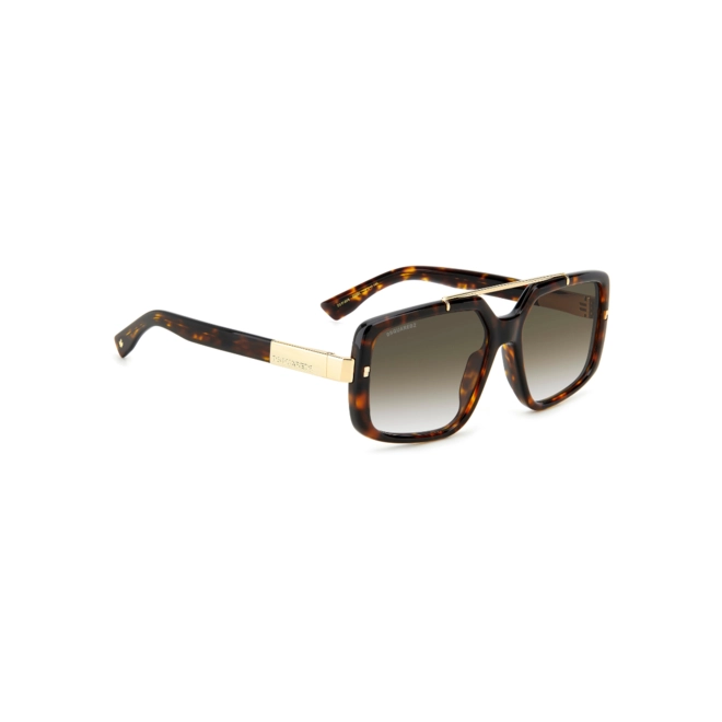 Óculos de Sol Dsquared2 D2 0120/S 086 579K Acetato Marrom Mesclado com lentes na cor Verde Degradê 3