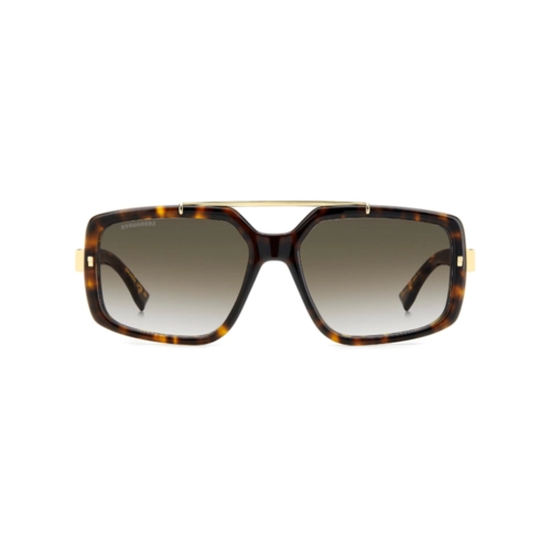 Óculos de Sol Dsquared2 D2 0120/S 086 579K Acetato Marrom Mesclado com lentes na cor Verde Degradê