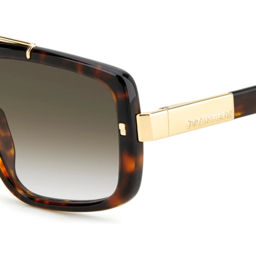 Óculos de Sol Dsquared2 D2 0120/S 086 579K Acetato Marrom Mesclado com lentes na cor Verde Degradê