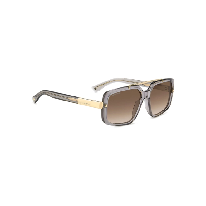 Óculos de Sol Dsquared2 D2 0120/S KB7 57HA Acetato Cinza com lentes na cor Marrom Mesclado 3