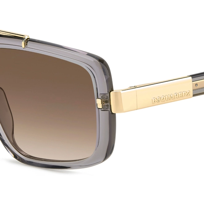 Óculos de Sol Dsquared2 D2 0120/S KB7 57HA Acetato Cinza com lentes na cor Marrom Mesclado 4