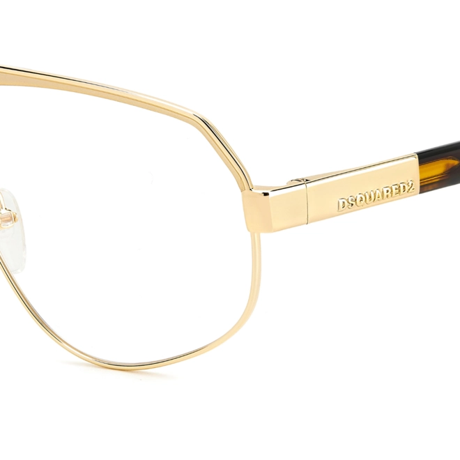 Óculos de Grau Dsquared 2 D2 0121 J5G 6014 Metal Dourado e Marrom Mesclado 4