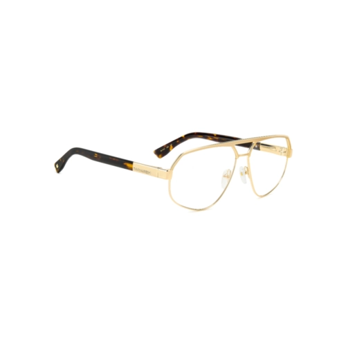 Óculos de Grau Dsquared 2 D2 0121 J5G 6014 Metal Dourado e Marrom Mesclado