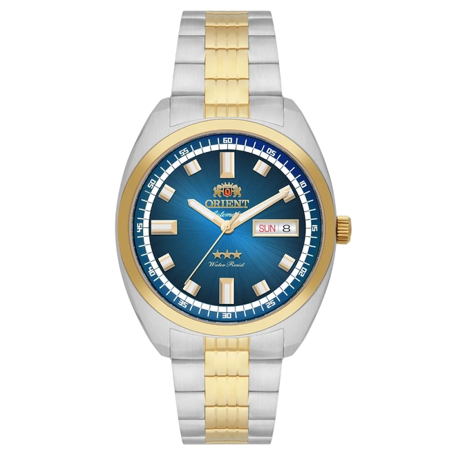 Relógio Orient Automático Heritage 3 Estrelas - YN6TT004 D1SK Azul 1