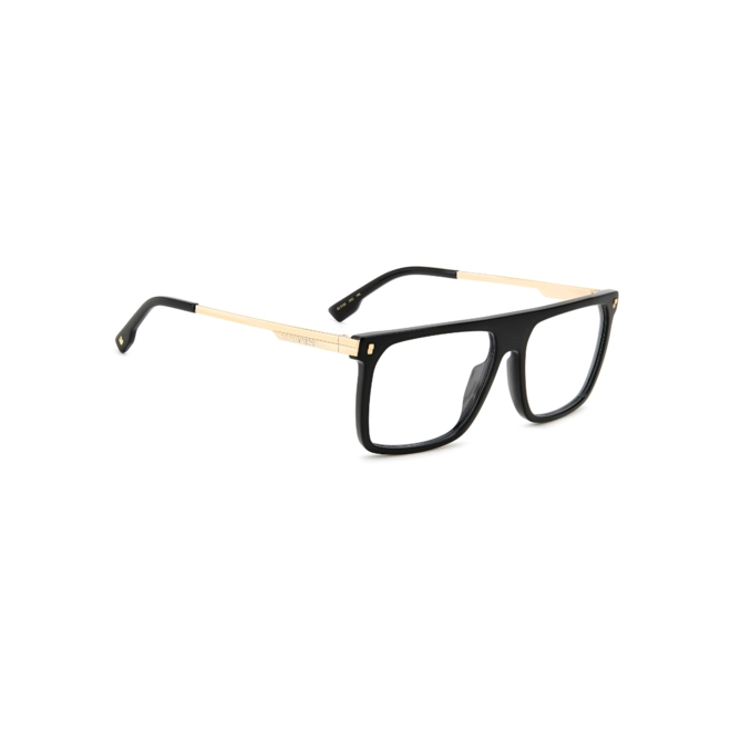 Óculos de Grau Dsquared2 D2 0122 2M2 5615 Acetato Preto e Dourado 3