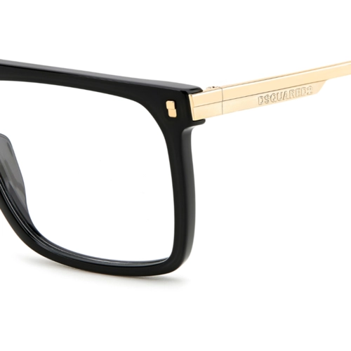 Óculos de Grau Dsquared2 D2 0122 2M2 5615 Acetato Preto e Dourado