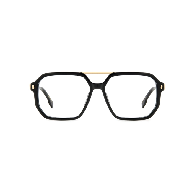 Óculos de Grau Dsquared2 D2 0123 2M2 5614 Acetato Preto e Dourado 2