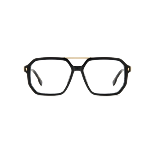 Óculos de Grau Dsquared2 D2 0123 2M2 5614 Acetato Preto e Dourado