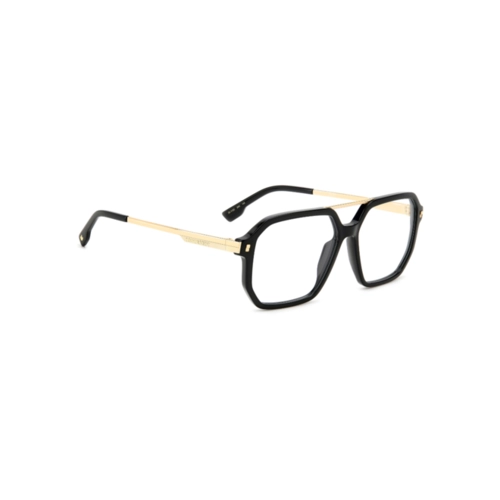 Óculos de Grau Dsquared2 D2 0123 2M2 5614 Acetato Preto e Dourado