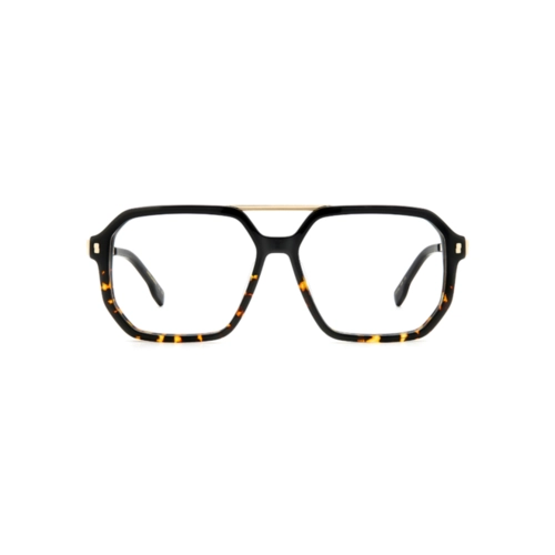 Óculos de Grau Dsquared2 D2 0123 WR7 5614 Acetato Marrom Mesclado e Dourado