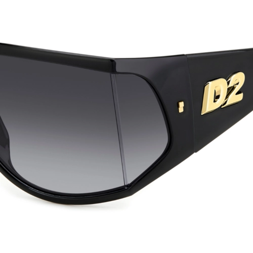 Óculos de Sol Dsquared2 D2 0124/S 2M2 759O Acetato Preto com lentes na cor Cinza Degradê