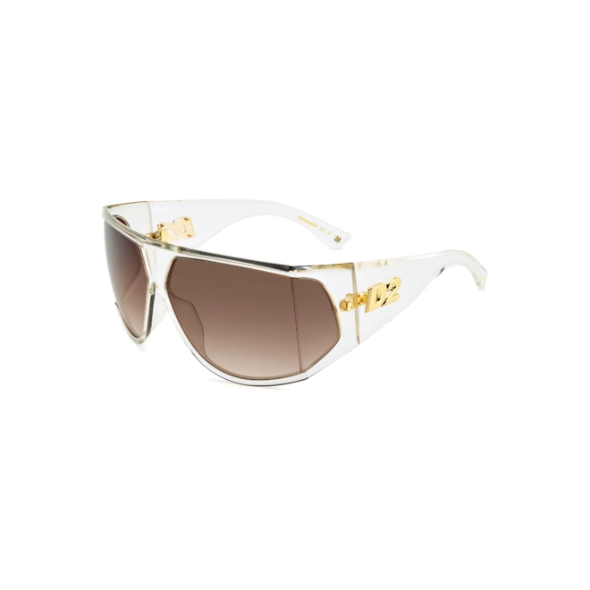 Óculos de Sol Dsquared2 D2 0124/S 900 75HA Acetato Transparente com lentes na cor Marrom Degradê 1
