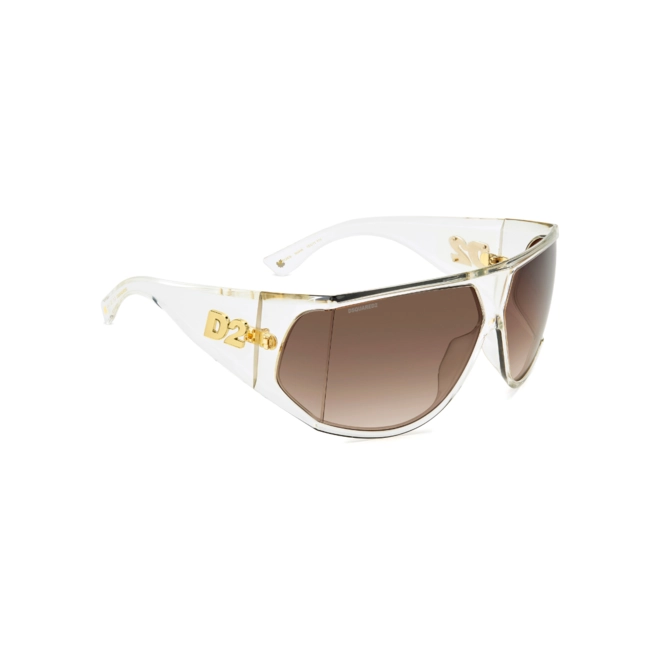 Óculos de Sol Dsquared2 D2 0124/S 900 75HA Acetato Transparente com lentes na cor Marrom Degradê 3