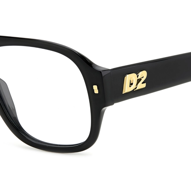 Óculos de Grau Dsquared2 D2 0125 807 5615 Acetato Preto 4