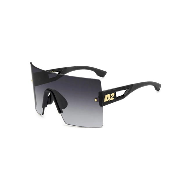 Óculos de Sol Dsquared2 D2 0126/S 807 999O Acetato Preto com lentes na cor Cinza Degradê 1