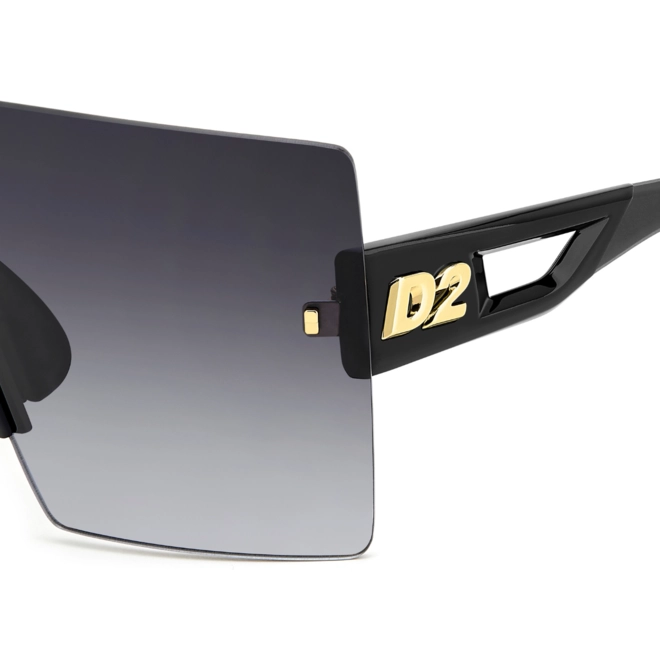 Óculos de Sol Dsquared2 D2 0126/S 807 999O Acetato Preto com lentes na cor Cinza Degradê 5
