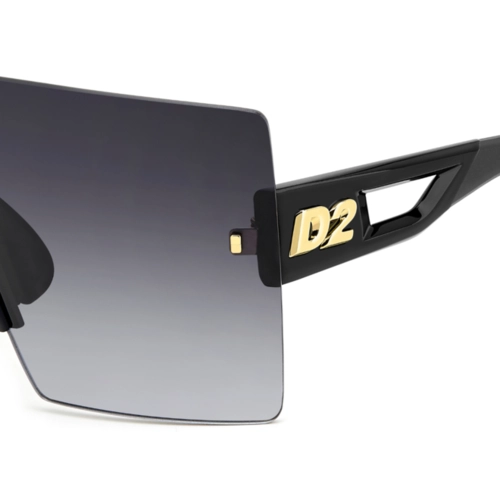 Óculos de Sol Dsquared2 D2 0126/S 807 999O Acetato Preto com lentes na cor Cinza Degradê