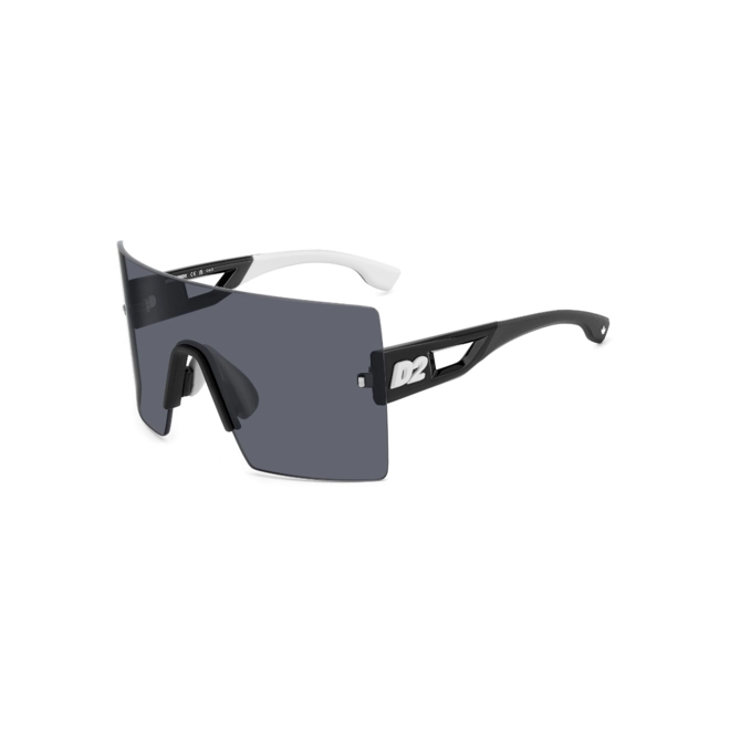 Óculos de Sol Dsquared2 D2 0126/S 80S 99IR Acetato Preto e Branco com lentes na cor Cinza 1