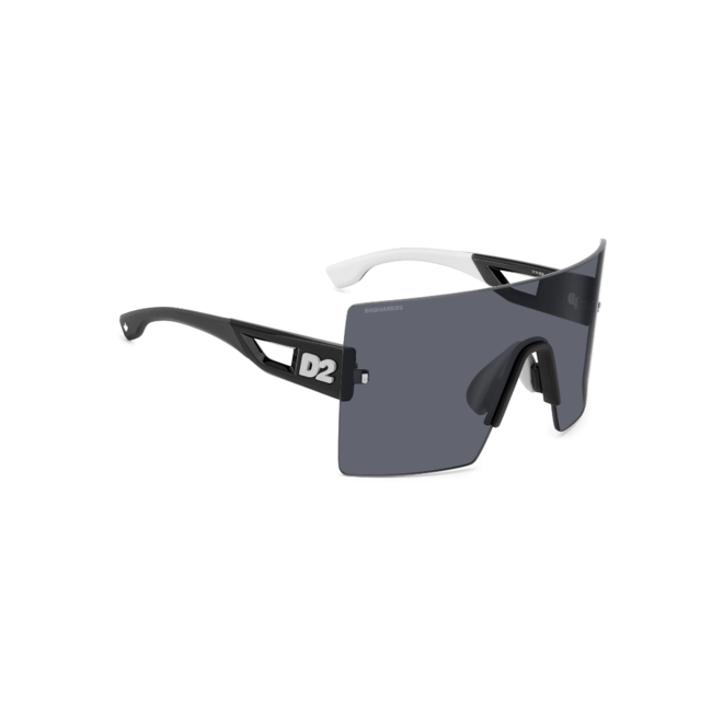 Óculos de Sol Dsquared2 D2 0126/S 80S 99IR Acetato Preto e Branco com lentes na cor Cinza 3
