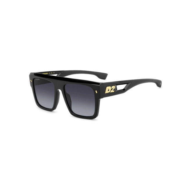 Óculos de Sol Dsquared2 D2 0127/S 807 569O Acetato Preto com lentes na cor Cinza Degradê 1