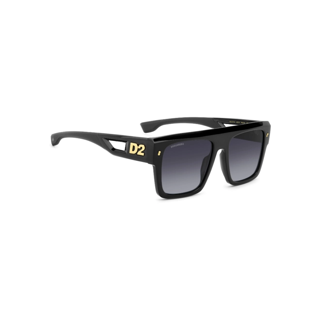 Óculos de Sol Dsquared2 D2 0127/S 807 569O Acetato Preto com lentes na cor Cinza Degradê 3