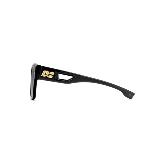 Óculos de Sol Dsquared2 D2 0127/S 807 569O Acetato Preto com lentes na cor Cinza Degradê 4