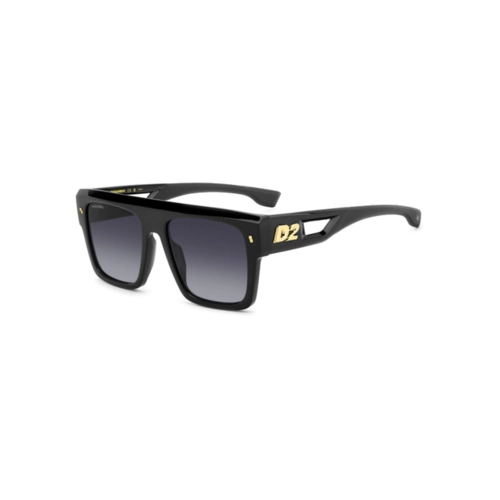 Óculos de Sol Dsquared2 D2 0127/S 807 569O Acetato Preto com lentes na cor Cinza Degradê