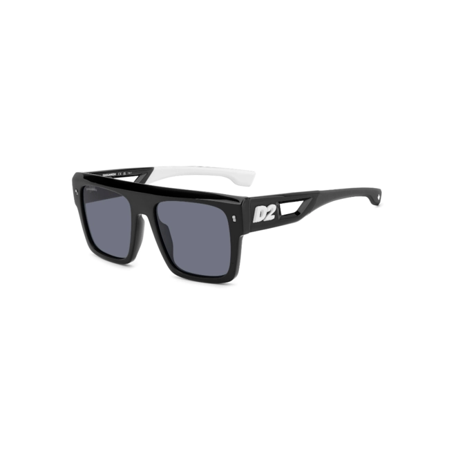 Óculos de Sol Dsquared2 D2 0127/S 80S 56IR Acetato Preto e Branco com lentes na cor Cinza 1