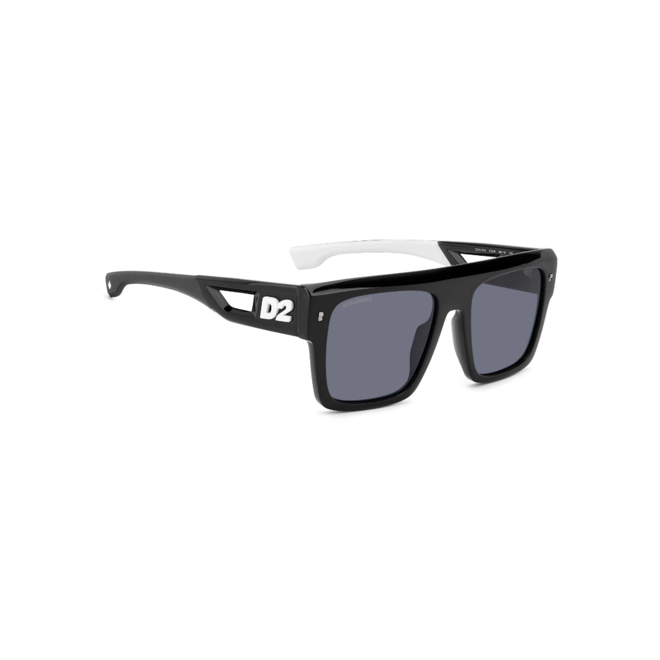 Óculos de Sol Dsquared2 D2 0127/S 80S 56IR Acetato Preto e Branco com lentes na cor Cinza 3