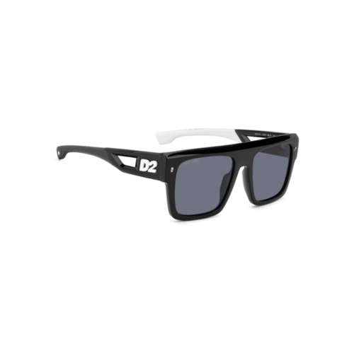 Óculos de Sol Dsquared2 D2 0127/S 80S 56IR Acetato Preto e Branco com lentes na cor Cinza