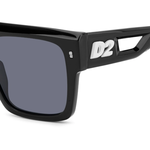 Óculos de Sol Dsquared2 D2 0127/S 80S 56IR Acetato Preto e Branco com lentes na cor Cinza