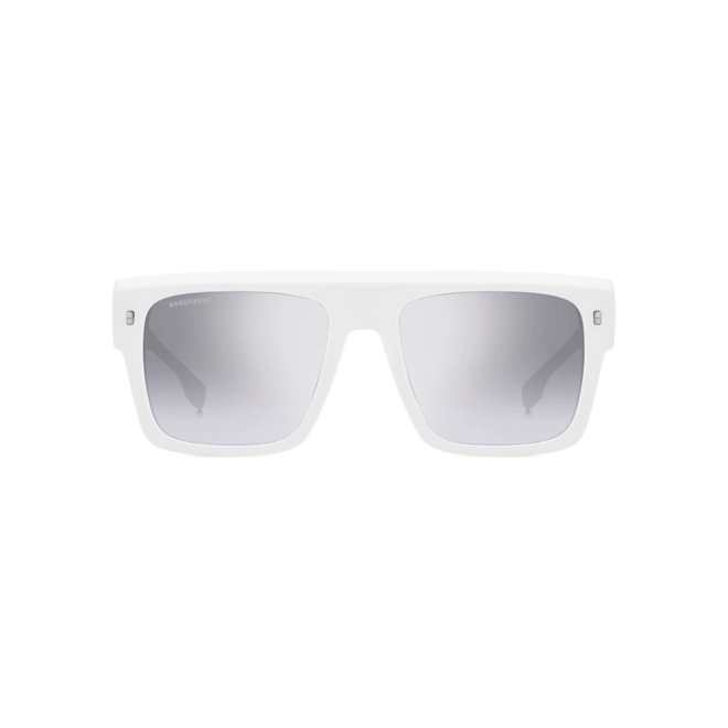 Óculos de Sol Dsquared2 D2 0127/S CCP 56IC Acetato Branco e Preto com lentes na cor Cinza Degradê Espelhado 2