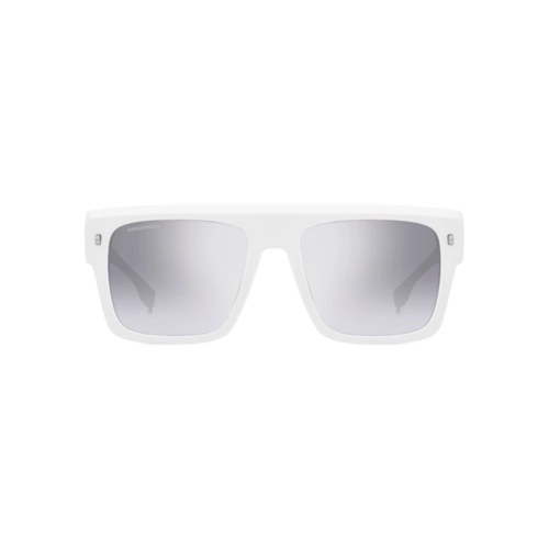 Óculos de Sol Dsquared2 D2 0127/S CCP 56IC Acetato Branco e Preto com lentes na cor Cinza Degradê Espelhado
