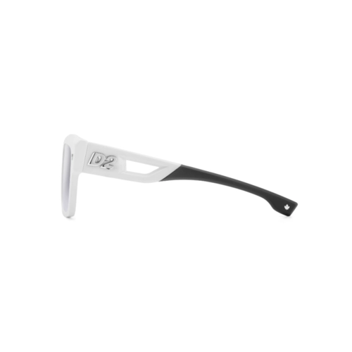 Óculos de Sol Dsquared2 D2 0127/S CCP 56IC Acetato Branco e Preto com lentes na cor Cinza Degradê Espelhado