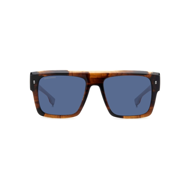 Óculos de Sol Dsquared2 D2 0127/S EX4 56KU Acetato Marrom Mesclado com lentes na cor Azul 2