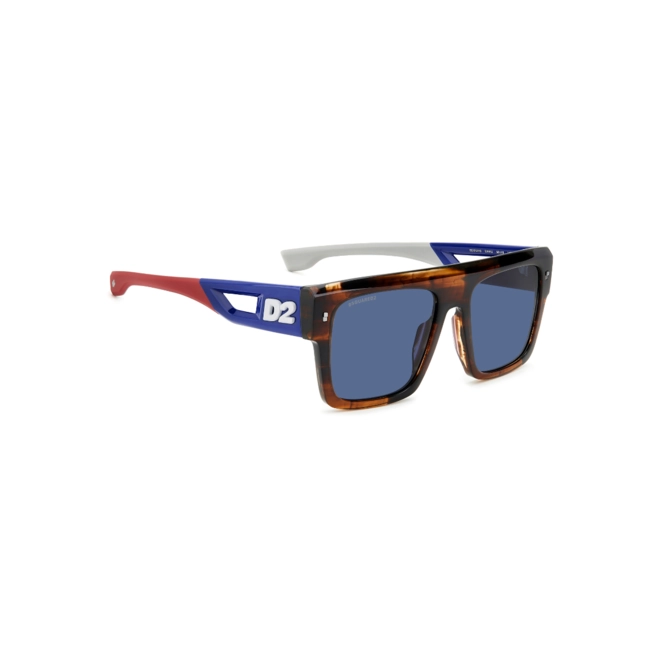 Óculos de Sol Dsquared2 D2 0127/S EX4 56KU Acetato Marrom Mesclado com lentes na cor Azul 3