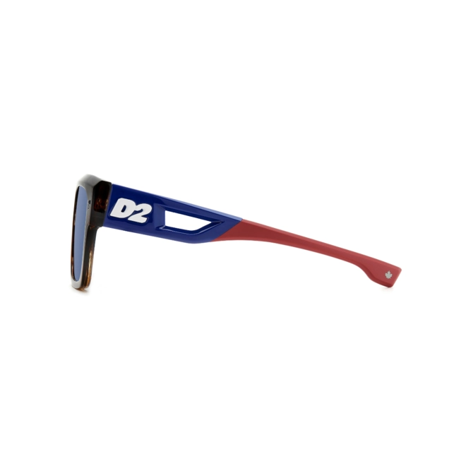 Óculos de Sol Dsquared2 D2 0127/S EX4 56KU Acetato Marrom Mesclado com lentes na cor Azul 4