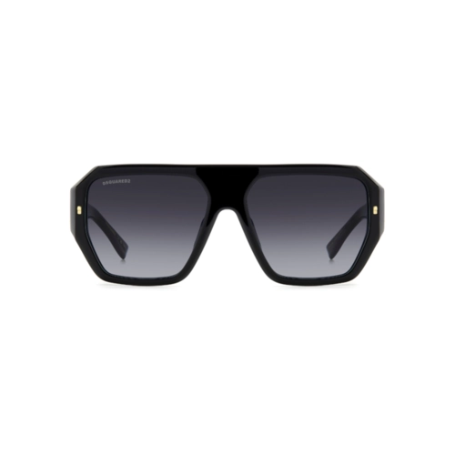 Óculos de Sol Dsquared2 D2 0128/S 807 589O Acetato Preto com lentes na cor Cinza Degradê
