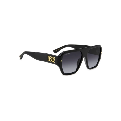 Óculos de Sol Dsquared2 D2 0128/S 807 589O Acetato Preto com lentes na cor Cinza Degradê