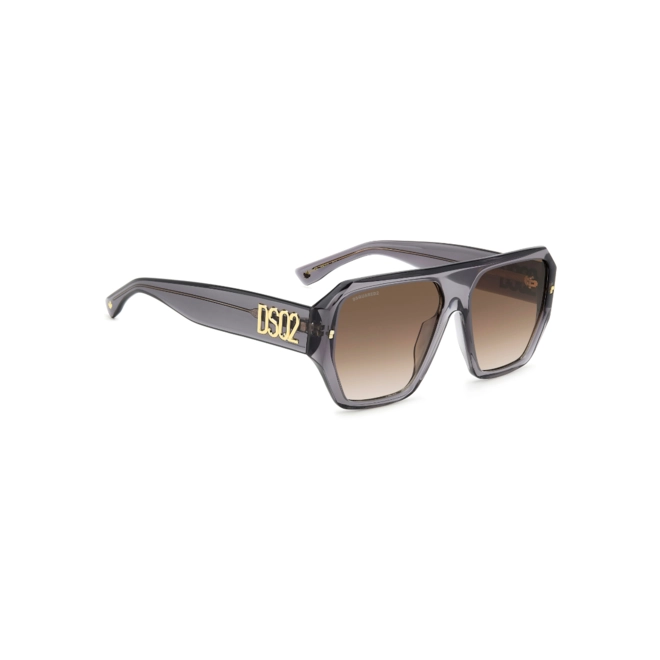 Óculos de Sol Dsquared2 D2 0128/S KB7 58HA Acetato Cinza Transparente com lentes na cor Marrom Degradê 3
