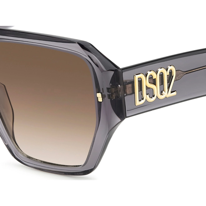 Óculos de Sol Dsquared2 D2 0128/S KB7 58HA Acetato Cinza Transparente com lentes na cor Marrom Degradê 4