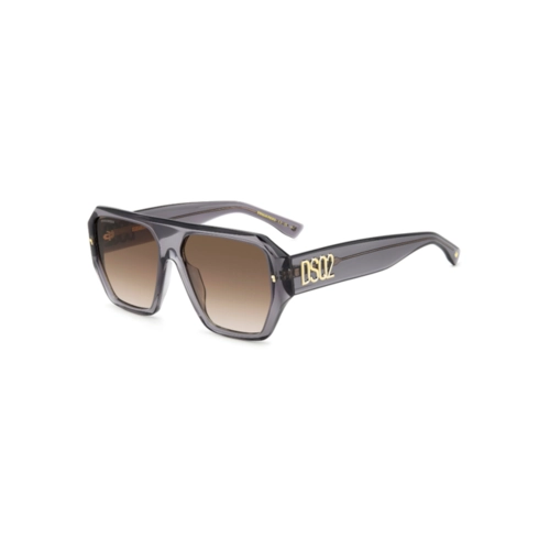 Óculos de Sol Dsquared2 D2 0128/S KB7 58HA Acetato Cinza Transparente com lentes na cor Marrom Degradê