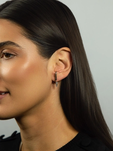 Brinco For me Organic Ear Jack prata 925 com gemas de Topázio branco