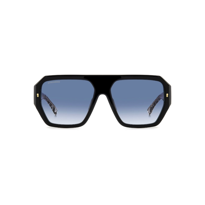 Óculos de Sol Dsquared2 D2 0128/S TAY 5808 Acetato Preto com lentes na cor Azul Degradê 2